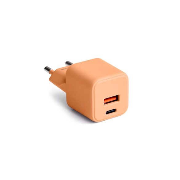 COLORUM CLS30-AC-14 hálózati töltő 1xUSB-A és 1xUSB-C csatlakozással PD 30W - barack