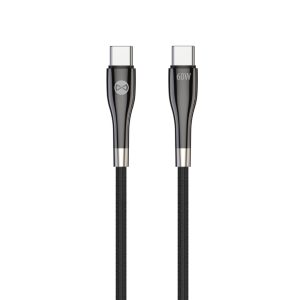 Forever Sleek Type-C - Type-C kábel 60W 2m - fekete