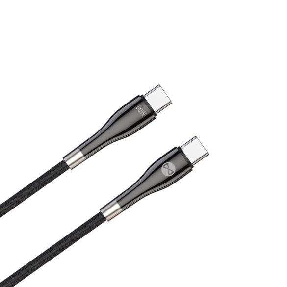 Forever Sleek Type-C - Type-C kábel 60W 2m - fekete