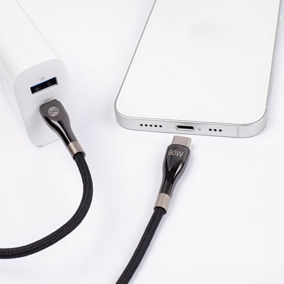 Forever Sleek Type-C - Type-C kábel 60W 2m - fekete