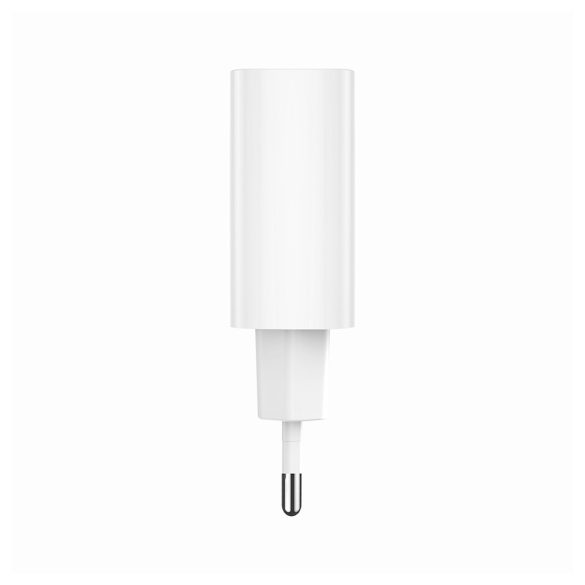 Forever TC-07-30AC hálózati töltő 1xUSB-A és 1xUSB-C csatlakozással + USB-C - USB-C kábel PD QC 30W - fehér