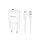 Forever TC-01-20AC hálózati töltő 1xUSB-A és 1xUSB-C csatlakozással + USB-C - USB-C kábel PD QC 20W - fehér