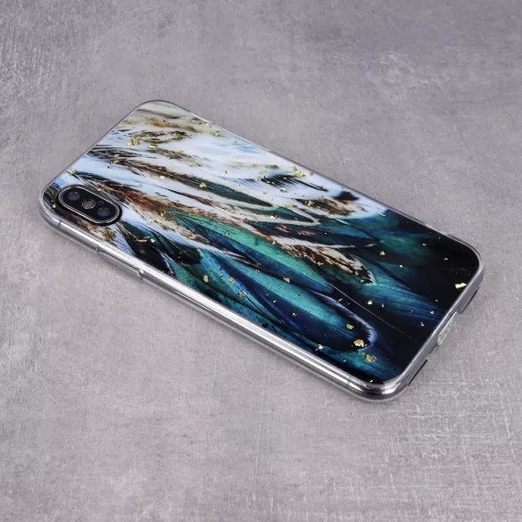 Gold Glam tok Samsung Galaxy A25 - "feathers" mintás