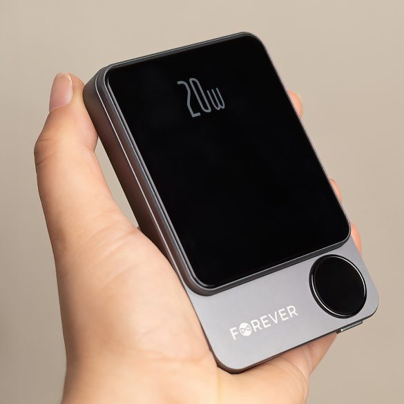 Forever MATB-200 vezeték nélküli mágneses powerbank 20W PD 5000mAh - fekete