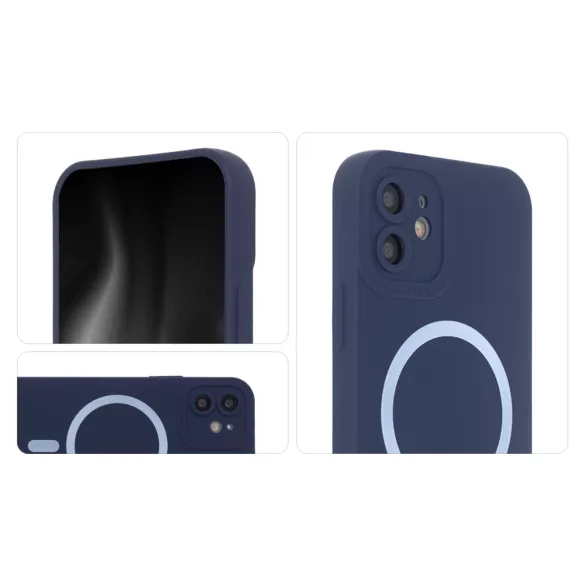 TectoShield Silicon Soft MagSafe-kompatibilis tok iPhone 15 Plus - sötétkék