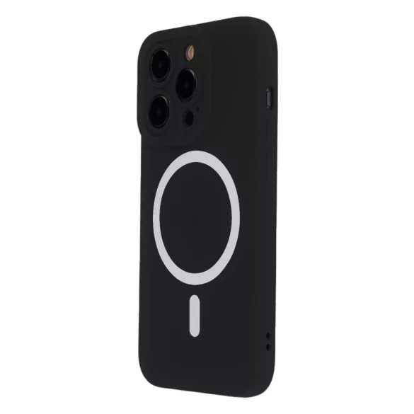 TectoShield Silicon Soft MagSafe-kompatibilis tok iPhone 15 Plus - fekete