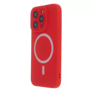 TectoShield Silicon Soft MagSafe-kompatibilis tok iPhone 15 Pro Max - piros