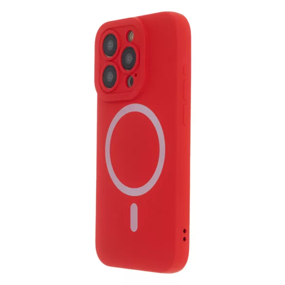 TectoShield Silicon Soft MagSafe-kompatibilis tok iPhone 15 Pro Max - piros