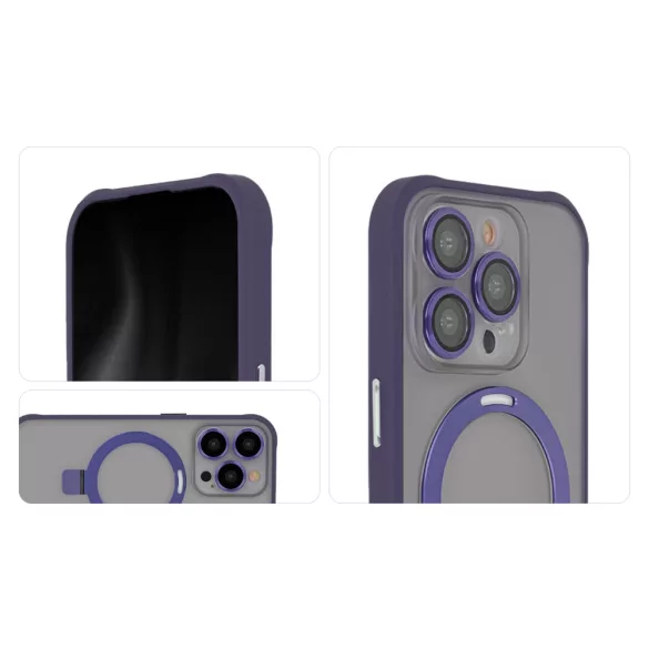TectoShield Ring Secure MagSafe-kompatibilis tok iPhone 15 - lila