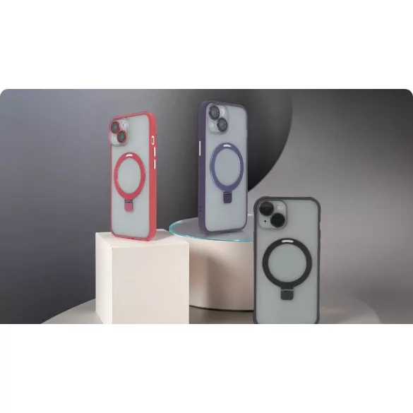 TectoShield Ring Secure MagSafe-kompatibilis tok iPhone 15 - lila
