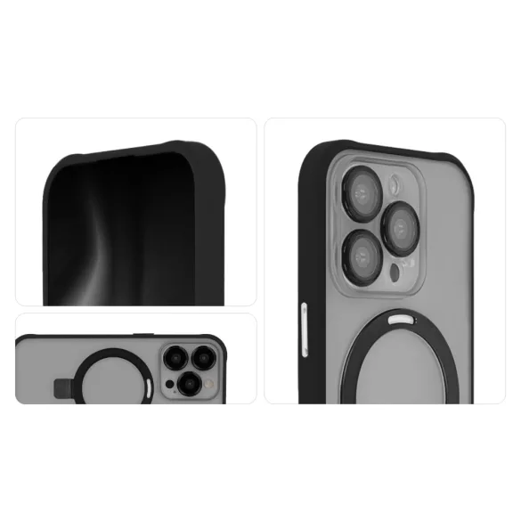 TectoShield Ring Secure MagSafe-kompatibilis tok iPhone 15 Plus - fekete