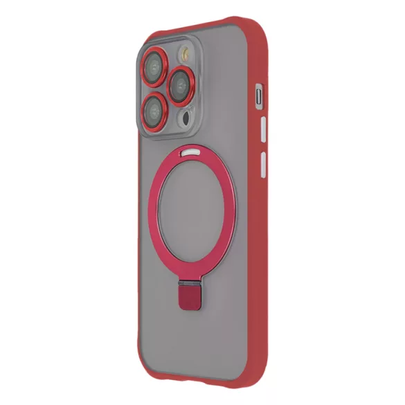 TectoShield Ring Secure MagSafe-kompatibilis tok iPhone 15 Pro Max - piros