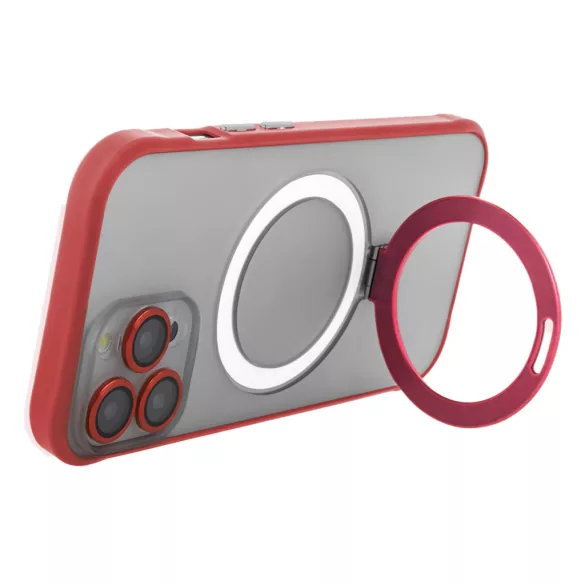 TectoShield Ring Secure MagSafe-kompatibilis tok iPhone 15 Pro Max - piros