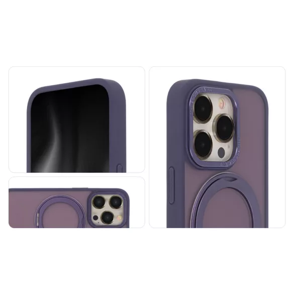 TectoShield Secure Spinning MagSafe-kompatibilis tok iPhone 15 Pro Max - lila