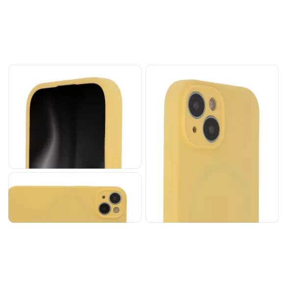TectoShield Soft Touch MagSafe-kompatibilis tok iPhone 15 Pro Max - pasztel sárga