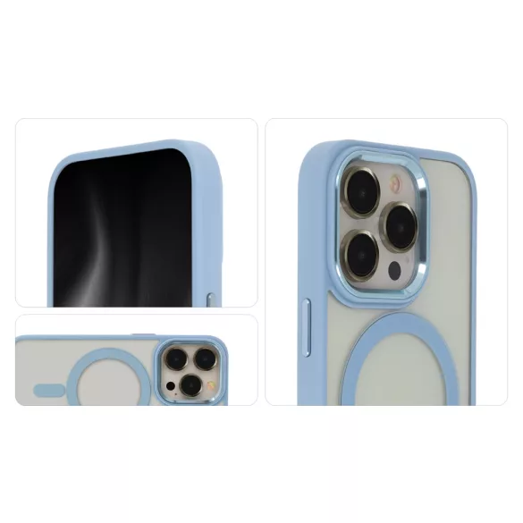 TectoShield Satin Elegant MagSafe-kompatibilis tok iPhone 15 Pro Max - kék