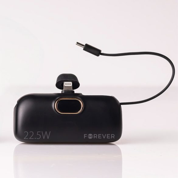 Forever MTB-100 mini powerbank 22,5W 5000mAh Lightning - fekete