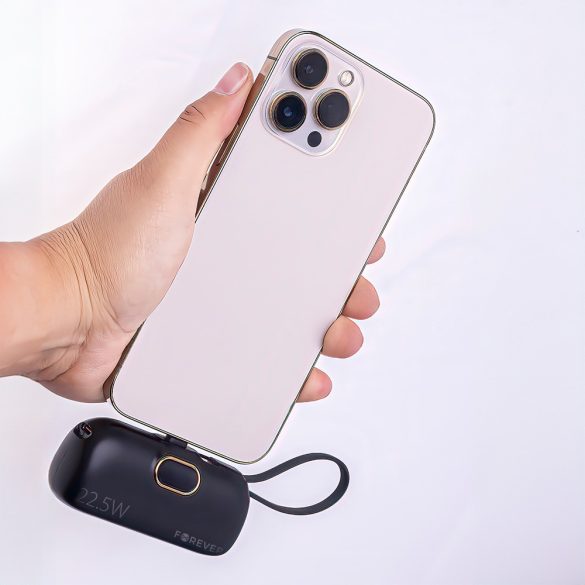 Forever MTB-100 mini powerbank 22,5W 5000mAh Lightning - fekete