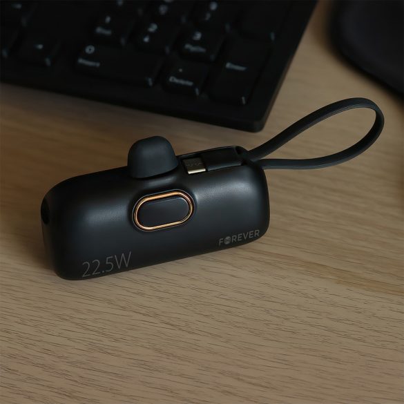 Forever MTB-100 mini powerbank 22,5W 5000mAh Lightning - fekete