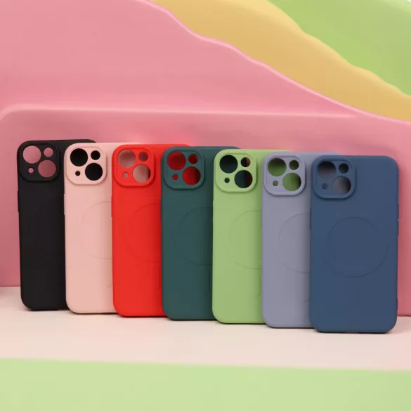 Simple Color MagSafe-kompatibilis tok iPhone 15 - piros