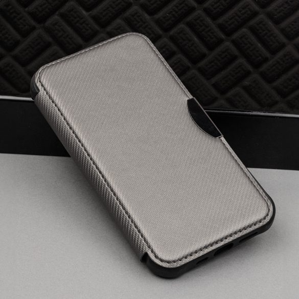 Smart Carbon könyvtok Samsung Galaxy A34 5G - ezüst színű