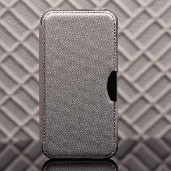Smart Carbon könyvtok Samsung Galaxy A34 5G - ezüst színű