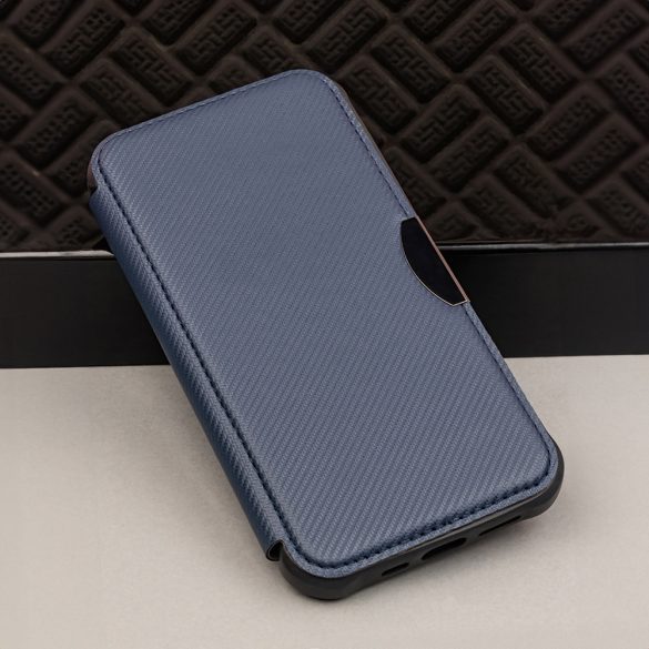 Smart Carbon könyvtok Samsung Galaxy A34 5G - tengerészkék