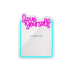   Neon MIRROR LED LOVE YOURSELF azúrkék rózsaszín FMNE01 Forever Light