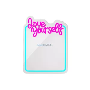 Neon MIRROR LED LOVE YOURSELF azúrkék rózsaszín FMNE01 Forever Light