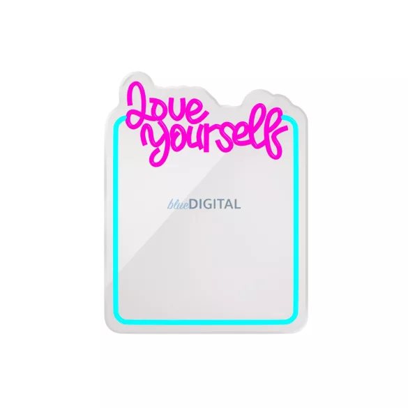Neon MIRROR LED LOVE YOURSELF azúrkék rózsaszín FMNE01 Forever Light