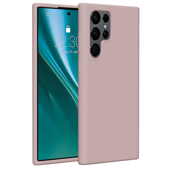 Etteri Silicone tok Samsung Galaxy S22 Ultra - halvány rózsaszín