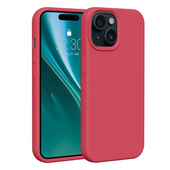 Etteri Silicone tok iPhone 15 - málnapiros