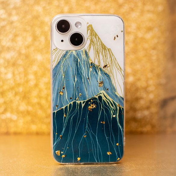 Gold Glam tok iPhone 13 - "mountain" mintás