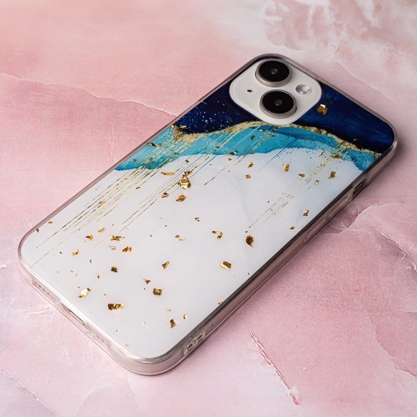 Gold Glam tok iPhone 15 Pro - "iceberg" mintás