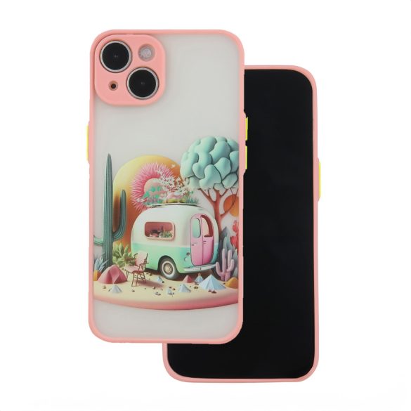 Ultra Trendy tok iPhone 11 - rózsaszín "Travel" mintás