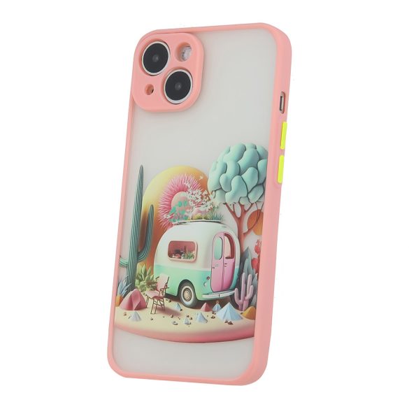 Ultra Trendy tok iPhone 11 - rózsaszín "Travel" mintás