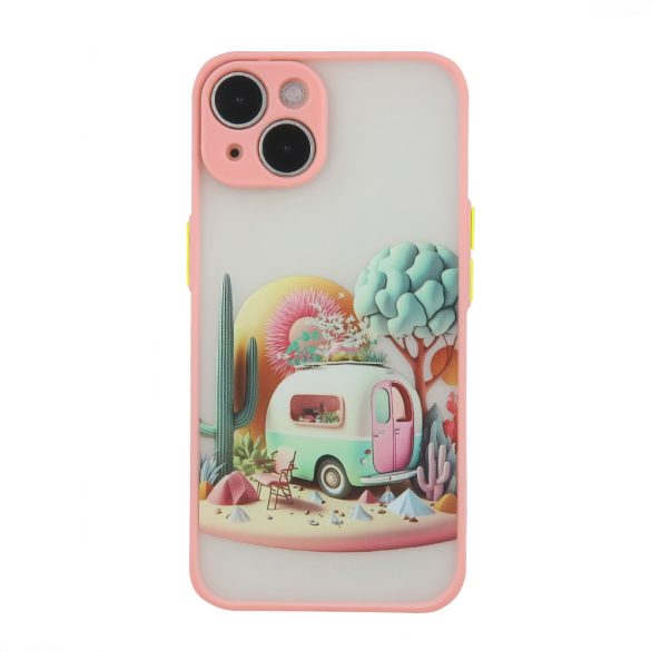 Ultra Trendy tok iPhone 11 - rózsaszín "Travel" mintás