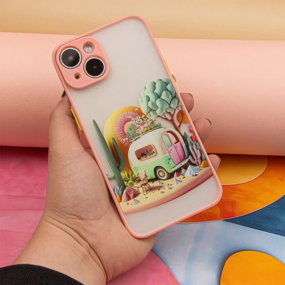 Ultra Trendy tok iPhone 11 - rózsaszín "Travel" mintás