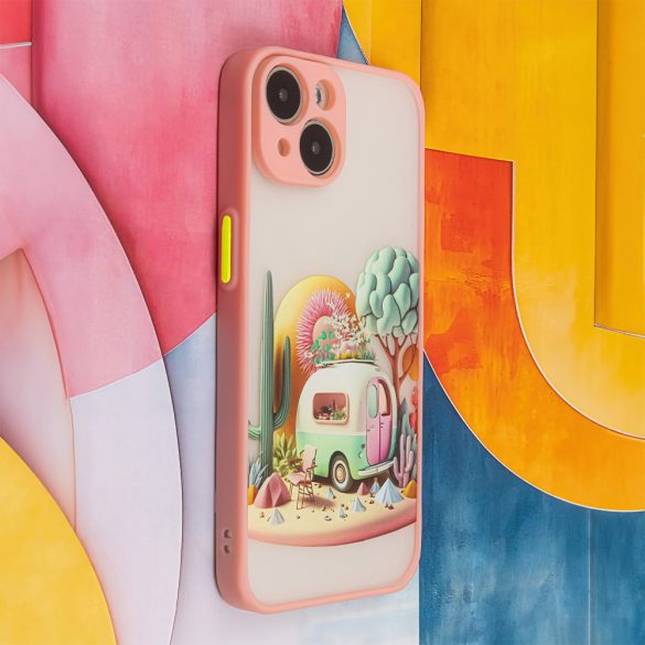 Ultra Trendy tok iPhone 11 - rózsaszín "Travel" mintás