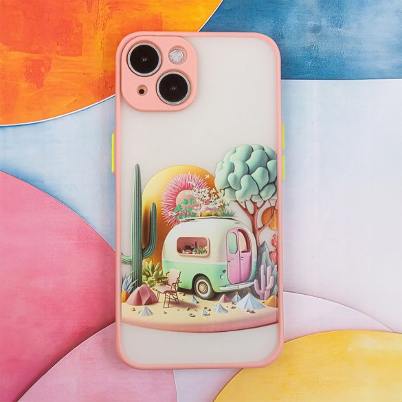 Ultra Trendy tok iPhone 11 - rózsaszín "Travel" mintás