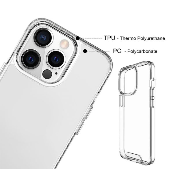 Hybrid Crystal tok iPhone 14 Pro - átlátszó