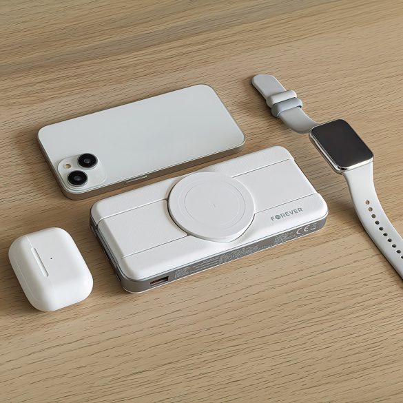 Forever MATB-300 3 az 1-ben vezeték nélküli powerbank 10000mAh - fehér