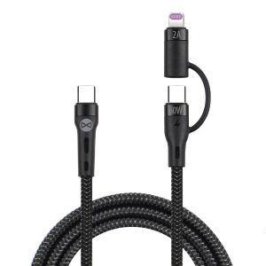 Forever Type-C - Lightning/Type-C kábel 60W 1m - fekete