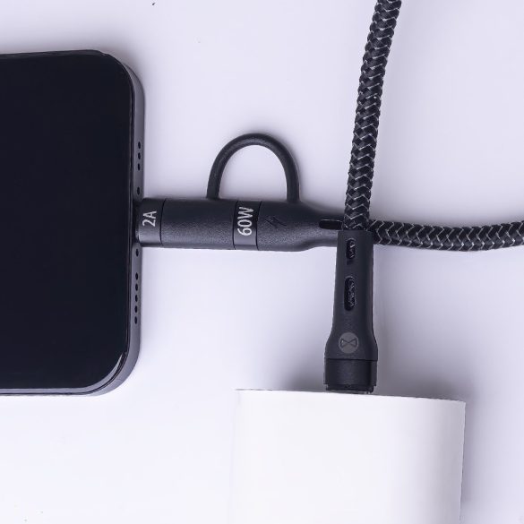 Forever Type-C - Lightning/Type-C kábel 60W 1m - fekete