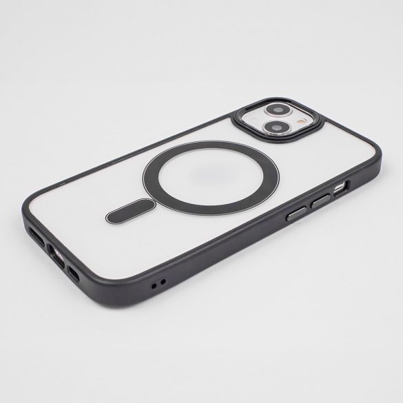 Satin Clear MagSafe-kompatibilis tok iPhone 16 Plus - fekete