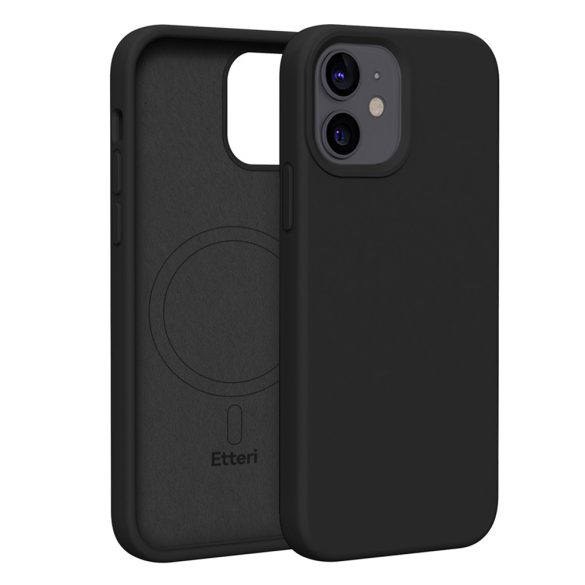 Etteri Silicone MagSafe-kompatibilis tok iPhone 12/12 Pro - fekete