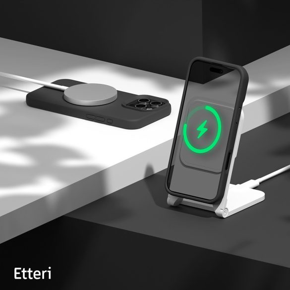 Etteri Silicone MagSafe-kompatibilis tok iPhone 16 Pro Max - fekete