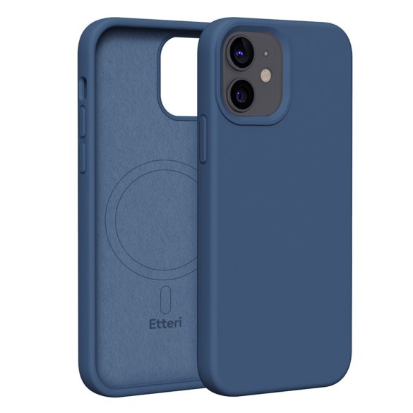 Etteri Silicone MagSafe-kompatibilis tok iPhone 12/12 Pro - sötétkék
