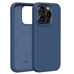 Etteri Silicone MagSafe-kompatibilis tok iPhone 15 Pro - sötétkék