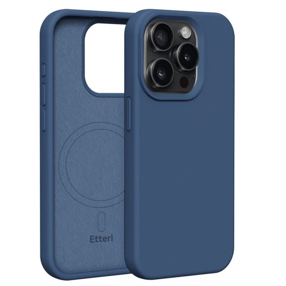 Etteri Silicone MagSafe-kompatibilis tok iPhone 15 Pro - sötétkék